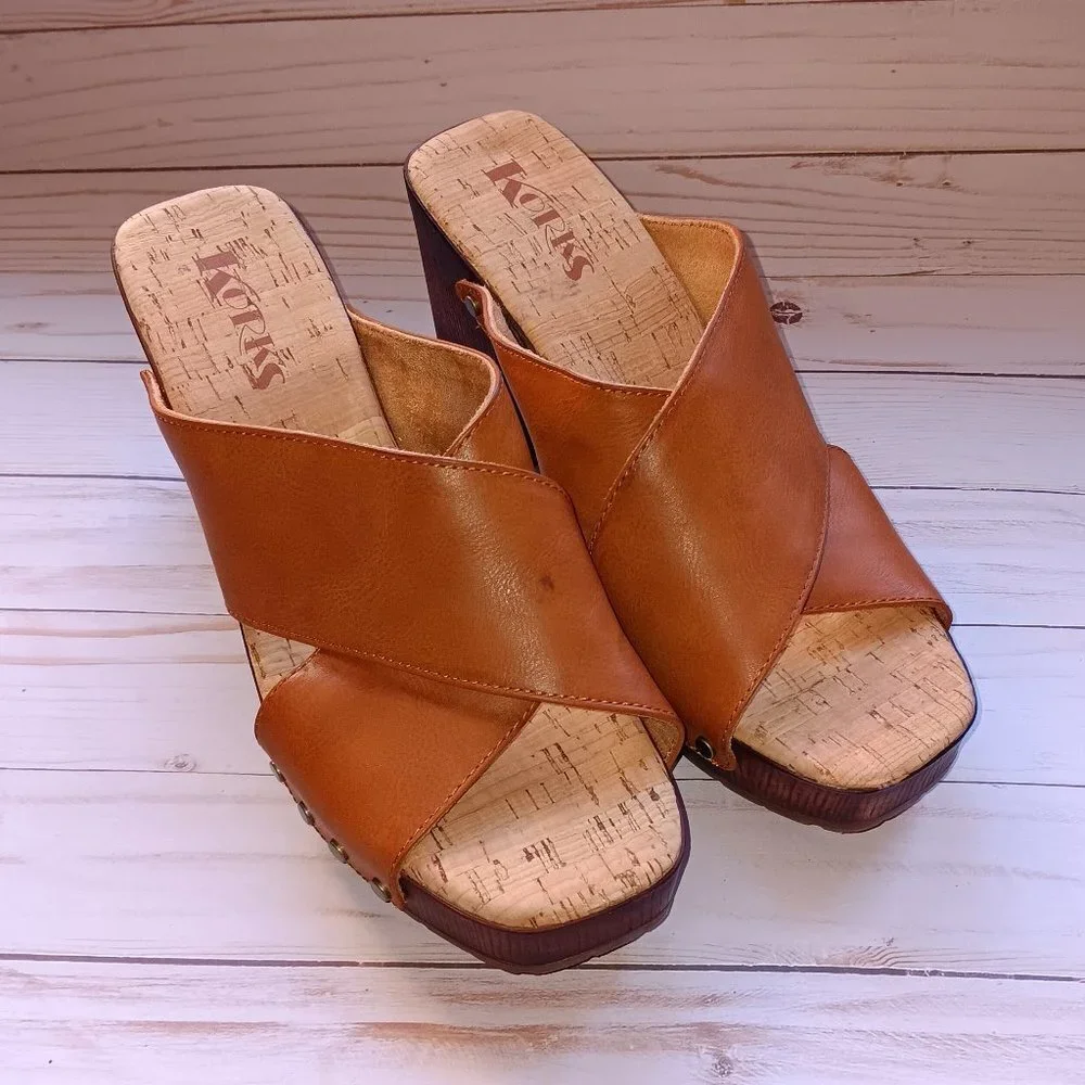 Korks| Women's Lynda Platform Sandal Sz.10 Casual Retro Comfortable Flirty